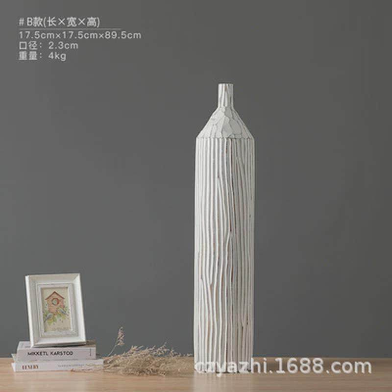 中式落地大花瓶摆件高款酒店高档客厅现代简约北欧树脂家居装饰品