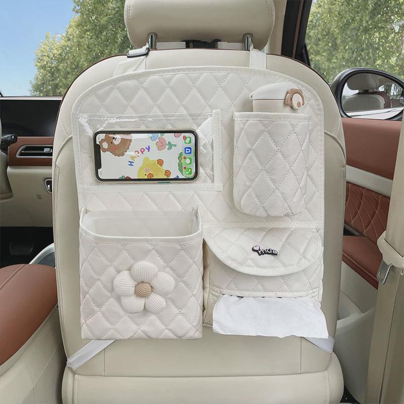 可爱掌门狗车载收纳挂袋纸巾盒后背多功能置物架汽车座椅垃圾桶