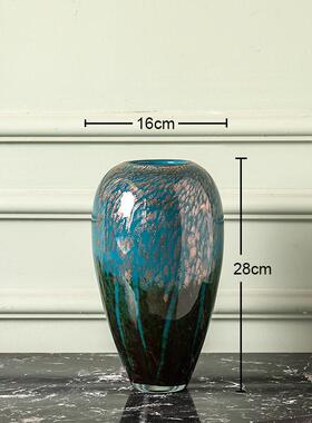 新中式插花玻璃花瓶创意家居客厅工艺品水培花器玄关摆件现货