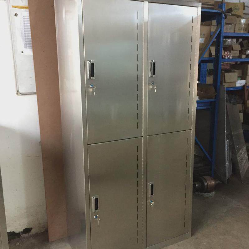 304不锈钢更衣柜四门带锁铁皮柜文件柜浴室存包柜宿舍员工储物柜