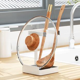 热销坐立台面放锅盖架子家用免打孔厨房式锅铲置物架汤勺饭勺收纳