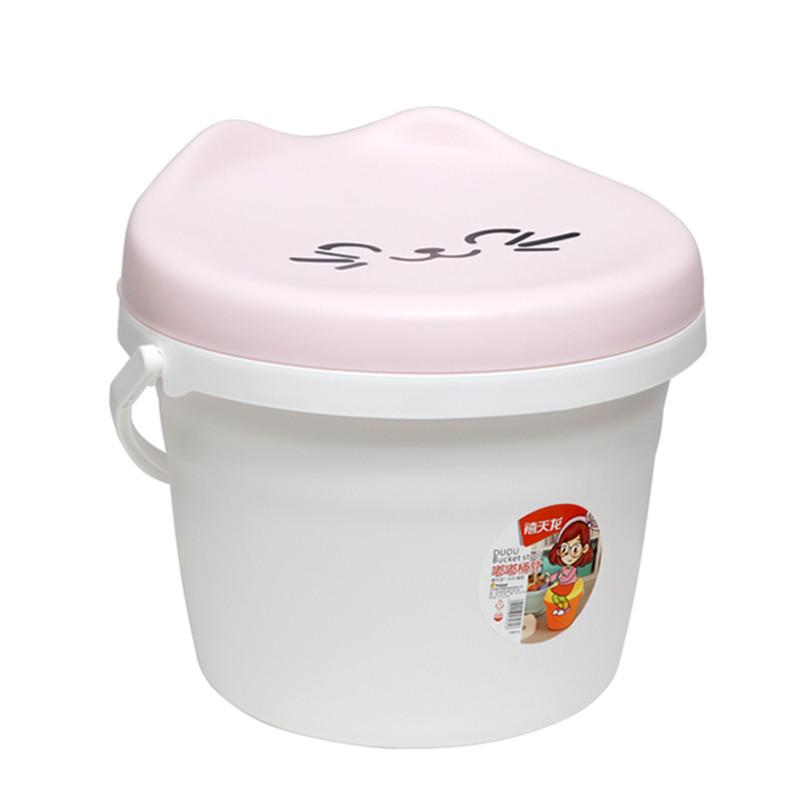 嘟嘟桶凳卡通创意收纳玩具儿童储物凳子多功能可坐塑料手提圆桶凳
