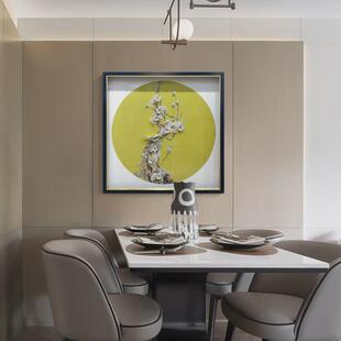 手工实物立体装饰画新中式花鸟画商场茶室挂画客厅三联画餐厅壁画