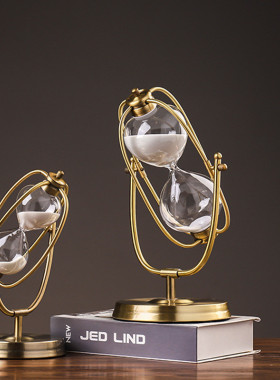 北欧家居玻璃创意沙漏计时器书架办公电视柜个性软装饰品复古摆饰