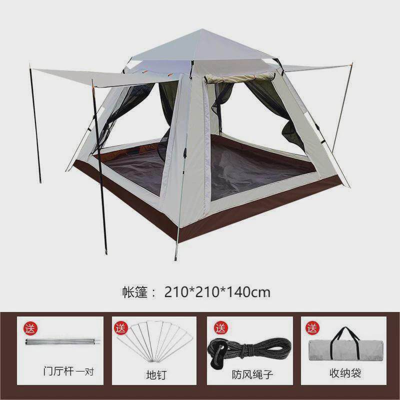 户外帐篷便携式速开露营加厚防晒黑胶帐篷全自动野外装备野餐