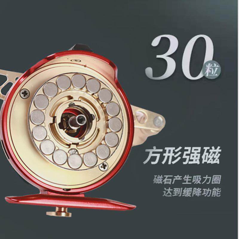 钓力德墨阳20B重铅磁力缓降筏轮带数显筏钓轮2代数显器金属渔轮