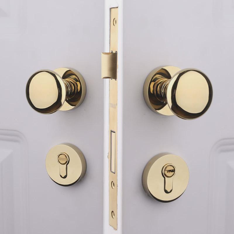 森珀美式现代简约法式轻奢球形通用室内卧室实心静音门锁门把手