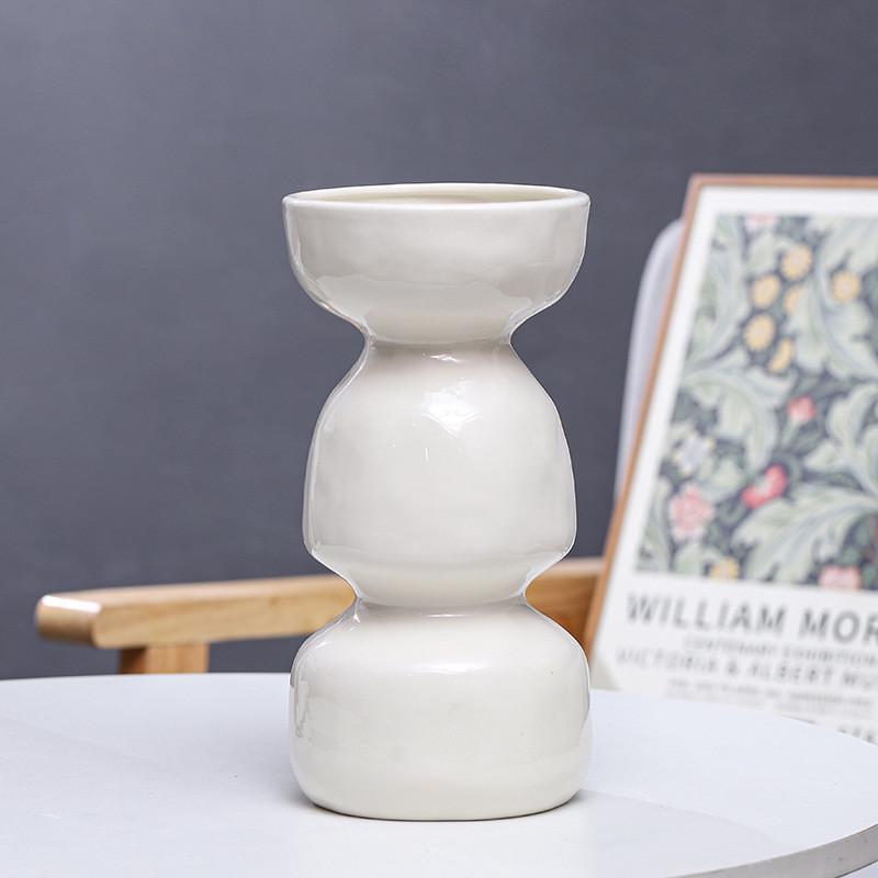 法式轻奢花瓶插花简约高级感家居摆件高颜值干花陶瓷小花瓶ins风
