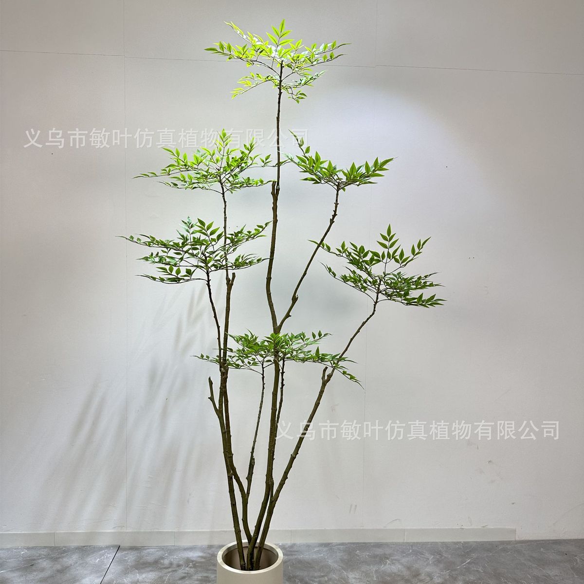 仿真绿植酒店竹黄天竹十大功劳婚庆布置南天造景花艺装饰批发