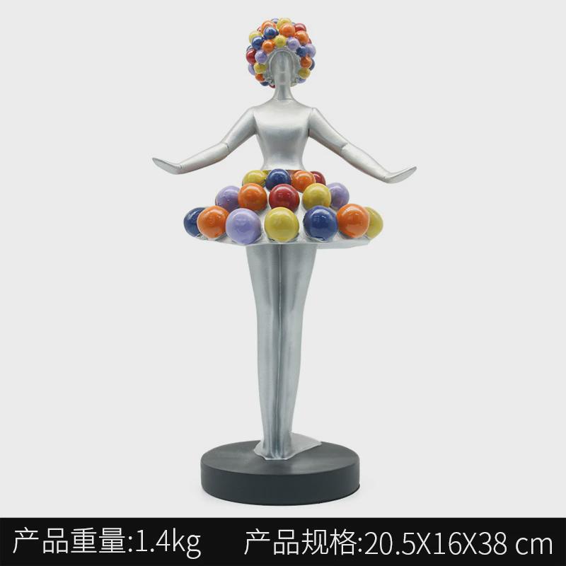 人女孩摆件气球芭蕾舞雕像桌面芭蕾舞者装饰品玄关客厅办公室书房