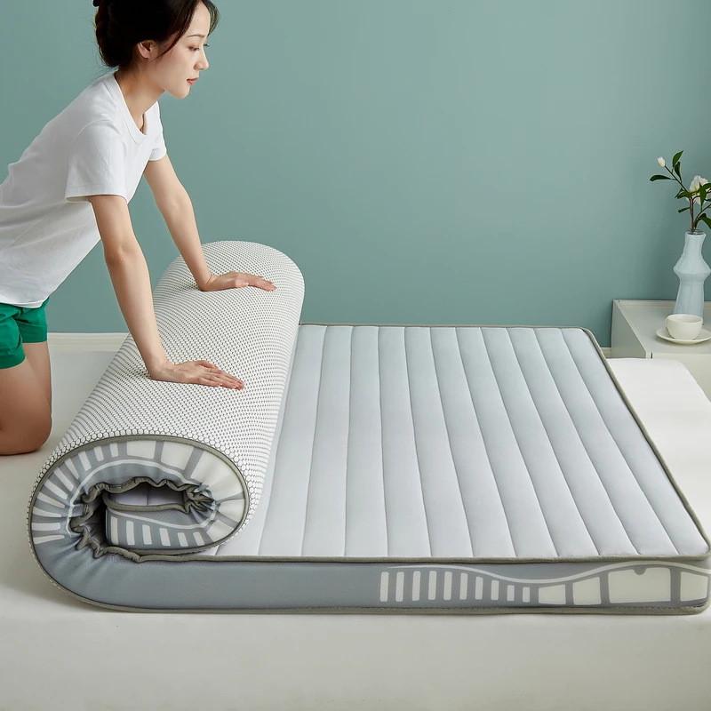 水洗棉乳胶抗压床垫超厚超软亲肤舒肤学生宿舍可折叠床褥海绵