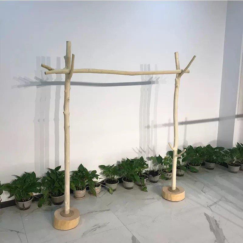 yp1原木干树枝手工去皮落地衣帽架服装展示架固定式晾衣架置收纳