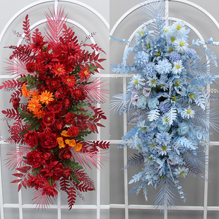 成品花艺花条套系绢花背景挂花路引花盆花排花婚礼堂花点道具 新款