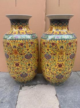 摆件陶瓷器落地大花瓶景德镇大号家居客厅装饰品欧式珐琅彩瓷瓶