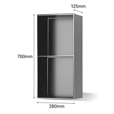 不锈钢嵌入式壁龛浴室304金属带灯卫生间置物架极窄无缝弧形带门