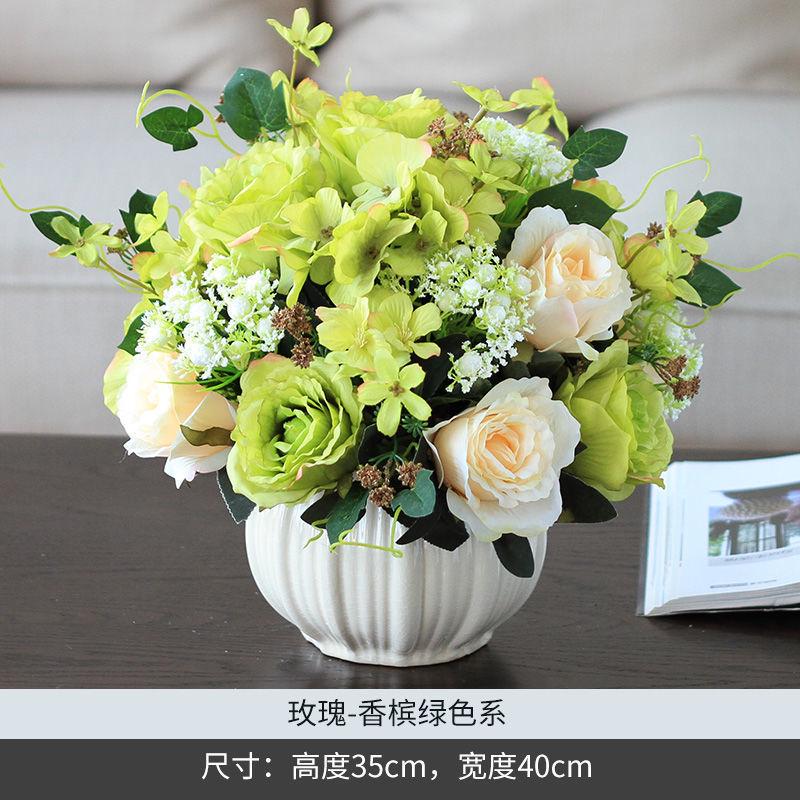 仿真花艺套装家居餐桌桌面轻奢摆件装饰花假花摆设绢花客厅花艺