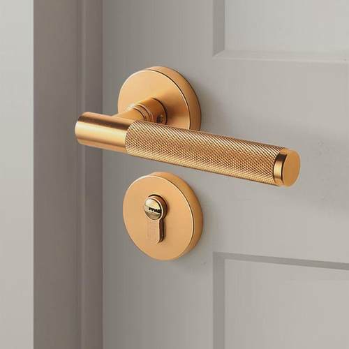 帕戈黑色家用室内卧室房数控压花门把手木门静音大58锁体氧化门锁