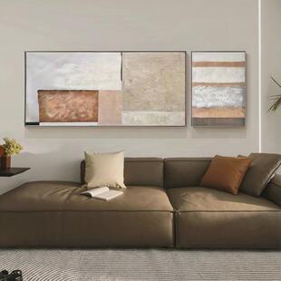 侘客厅装饰画风半手绘油画寂立体肌理画抽象沙发背景墙挂画高级感