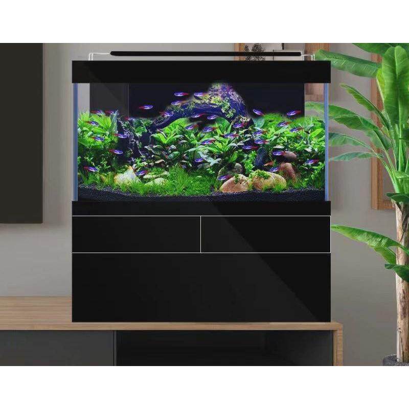 超白鱼缸中小型长方形一体底滤水族箱生态家用客厅循环桌面金鱼缸
