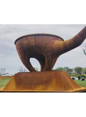 厂家直销耐候钢锈板景观墙雕塑小品做锈摆件室外灯箱创意装饰摆件