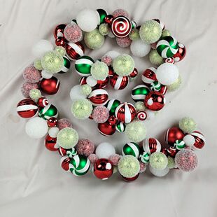 新款圣诞亮装饰环装饰树彩色拼接球光球花环墙挂酒店布置门挂