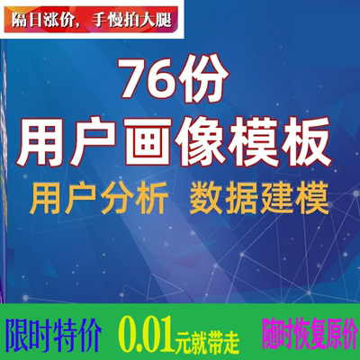 用户画像模板产品分析PPT模板企业需求方案策划数据报告人群研究