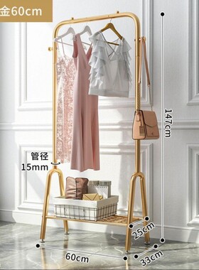 z%衣架落地立式轻奢家居鞋架落地衣帽架晾衣架卧室铁艺挂衣架阳台