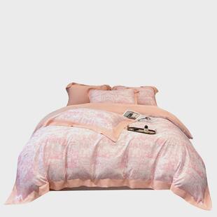 热销TENCEL莱赛尔纤维100支天丝四件套夏季印花床上用品冰丝被套