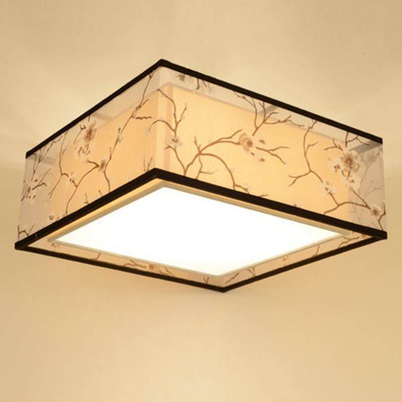 热销雷朗新中式灯饰客厅灯灯吸顶灯书房餐厅卧室灯具正方形布艺,家装灯饰光源,客厅吸顶灯,淘宝优惠券,粉丝福利购,淘宝优惠卷