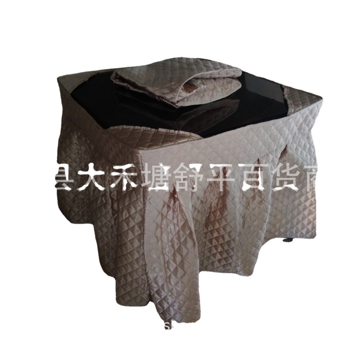 带蕾丝花边两件套烤火罩桌布电炉罩烤火布电暖被烤火桌罩