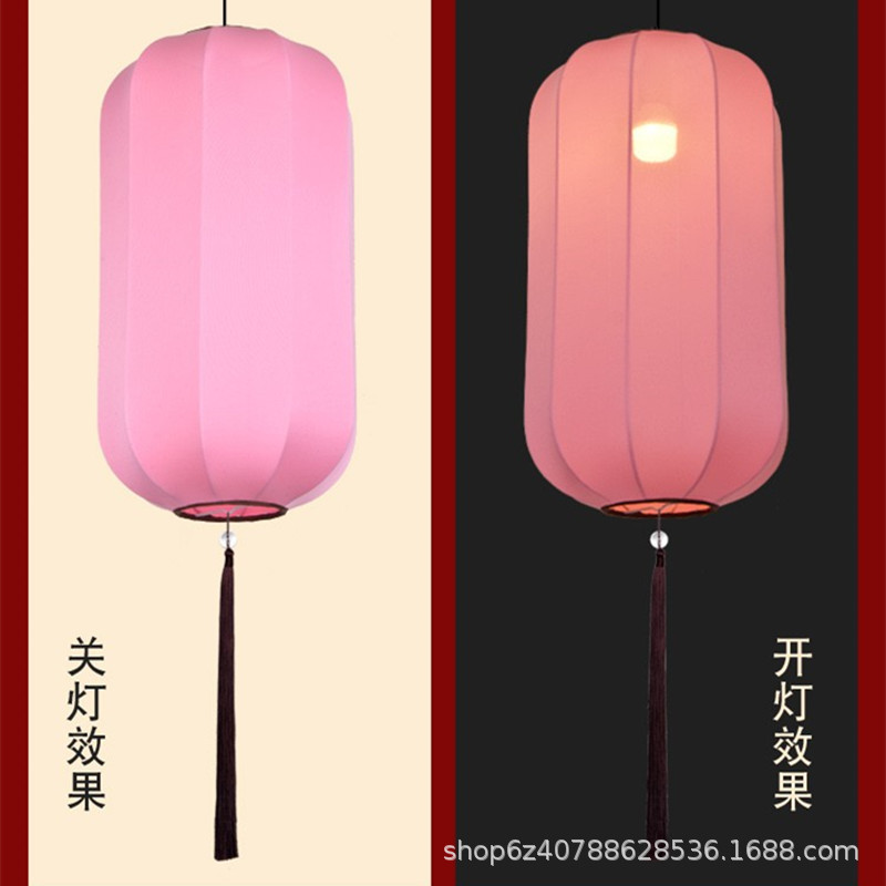 笼布艺灯笼火锅酒店开业景区装饰中国古风手工绘画冬瓜吊灯新中式图片