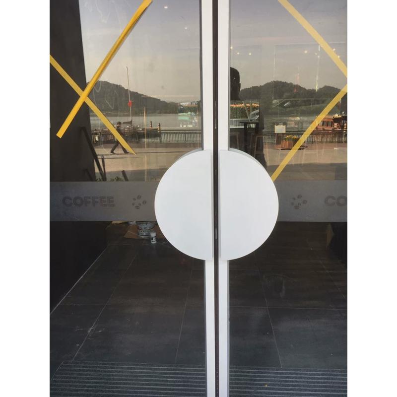 半圆形玻璃门拉手大门拉手现代简约实木包厢门拉手黑白色拉手轻奢