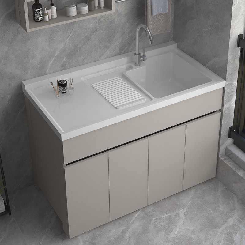 热销太空铝洗衣柜阳台家用洗衣台洗衣池一体槽洗衣带搓板洗手台盆