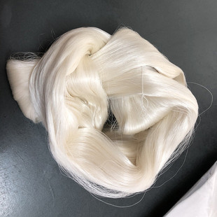 生丝桑蚕丝BJD娃娃头发琴弦白长丝原丝未脱胶