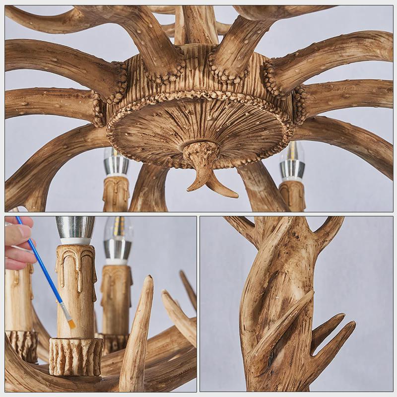 美式乡村复古工业风鹿角吊灯服装店吧台客厅火锅店酒吧餐厅别墅灯