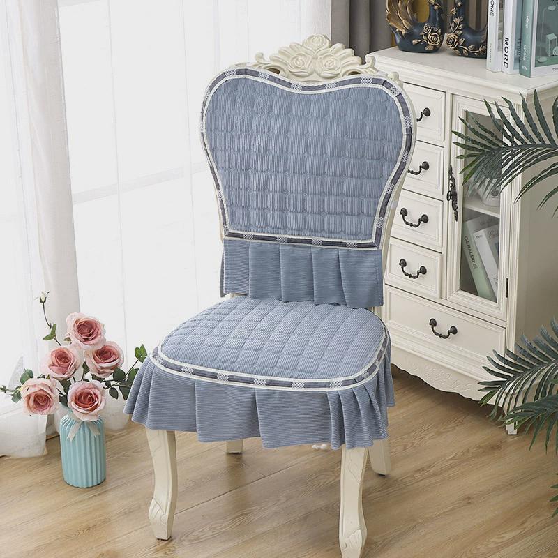 欧式凳子椅垫套装餐桌布靠背家用椅子套罩北欧坐垫布艺简约长方形