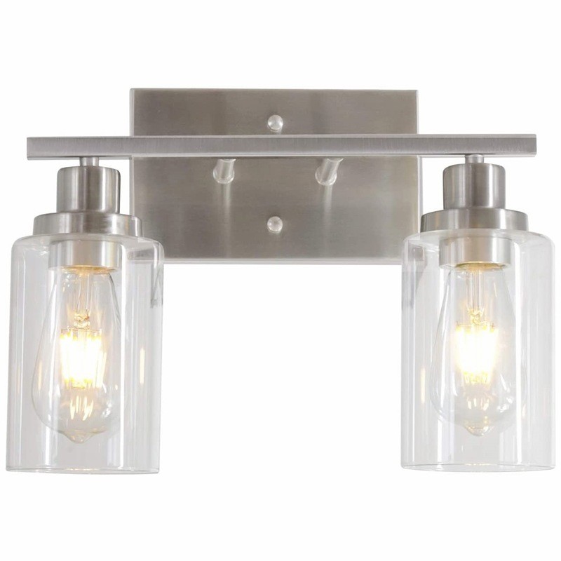 ebay美式床头背景墙玻璃壁灯创意个性头3电镀镜前轻奢灯具