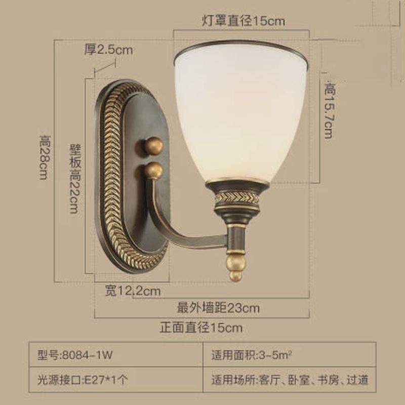 过道壁灯卧室灯美式简约床头灯铁艺客厅背景墙灯具阳台led灯超亮