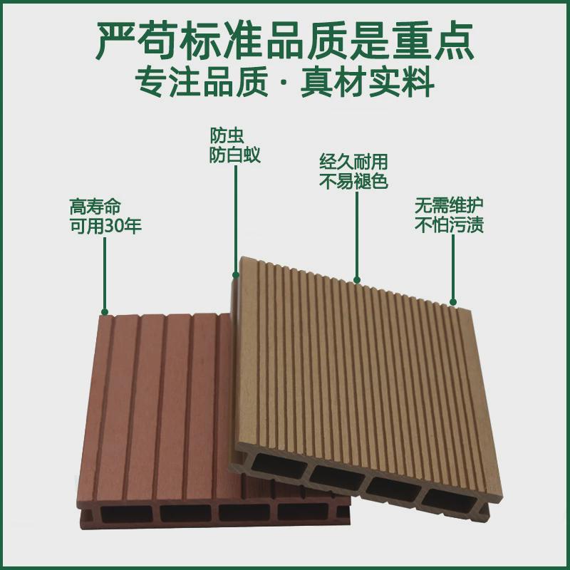 厂家直供pvc户外木塑地板户外圆孔园林泳池防腐wpc塑木地板室外