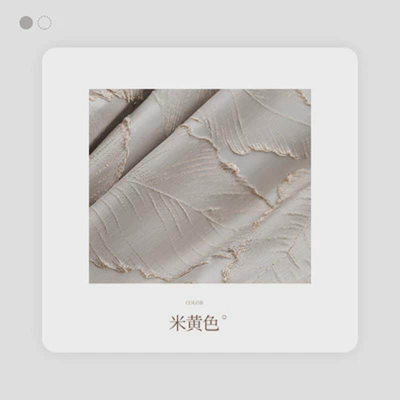 2u8k金榈叶法式轻奢浮雕绣花窗帘美式布帘高精密提花卧室金丝复古