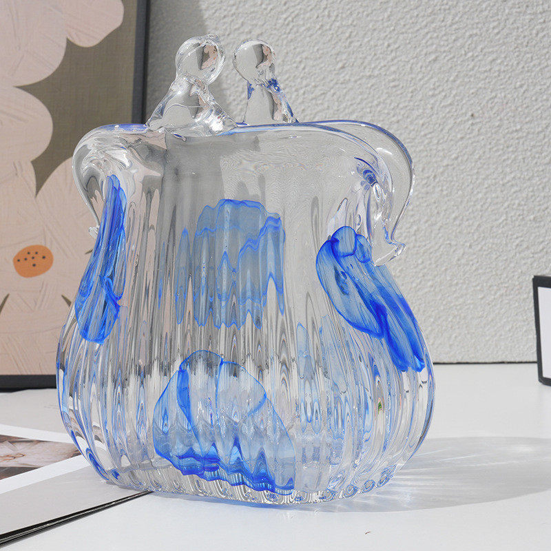 小清新玻璃花瓶包包花瓶小众水培花插客厅电视柜茶几装饰摆设,家居饰品,装饰摆件,淘宝优惠券,粉丝福利购,淘宝优惠卷