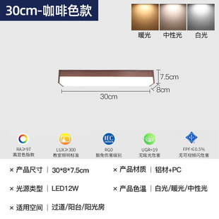 玻璃阳光房专用照明灯入户屋檐超亮长条吸顶灯户外阳台防雨雨棚灯