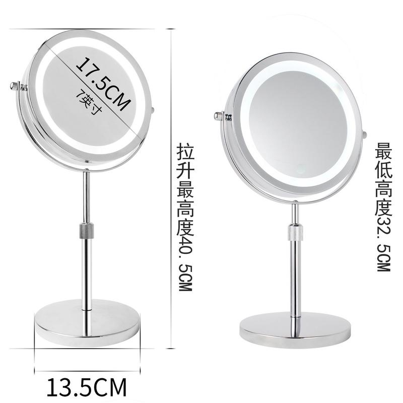 厂家直供台式化妆镜双面灯led10倍充电镜子放大桌面美妆镜