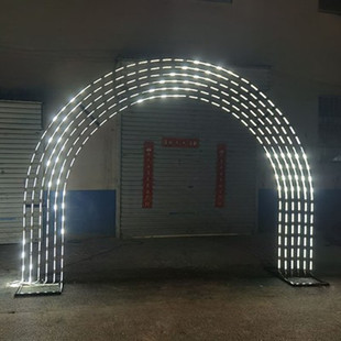 新款婚礼led拱门水灯流星雨流婚礼堂跑马灯铁艺拱形架子婚庆道具