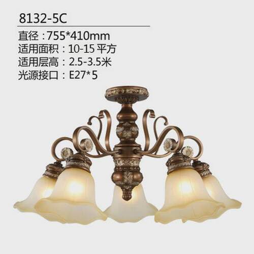 美式吸顶灯客厅灯乡村复古奢华餐厅卧室灯具欧式复古吊灯楼层矮