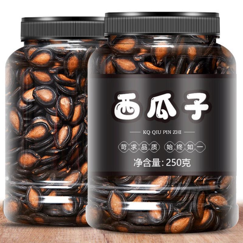 新货话梅味西瓜子500g奶油大粒薄皮黑西瓜子罐装炒货新货过年追剧