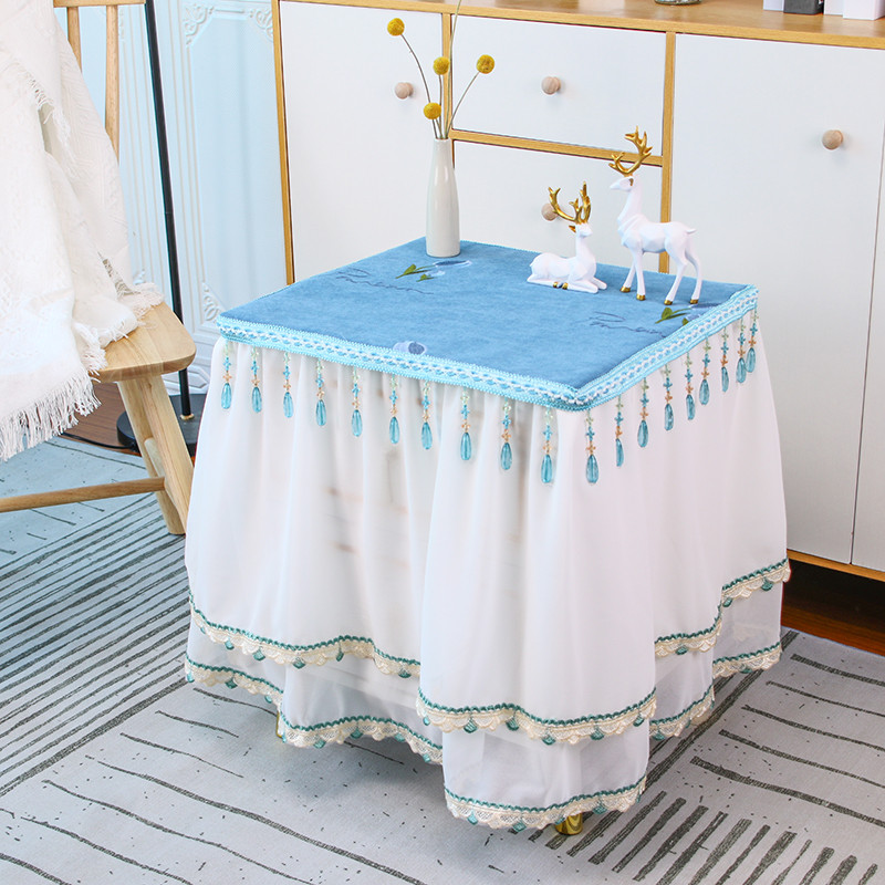 桌布桌罩防滑床头柜小方桌电暖桌茶几保险柜套雪尼尔防尘罩罩