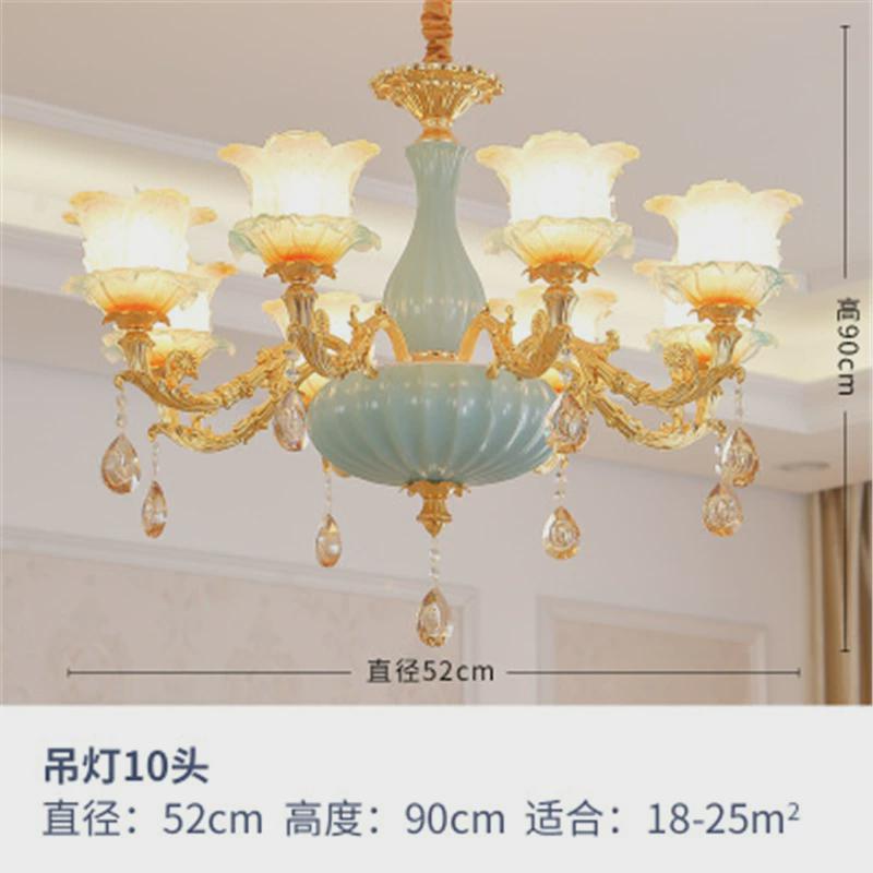 奢华温馨大气卧室灯简约欧式吊灯客别墅吊灯卧室灯具餐厅锌合金