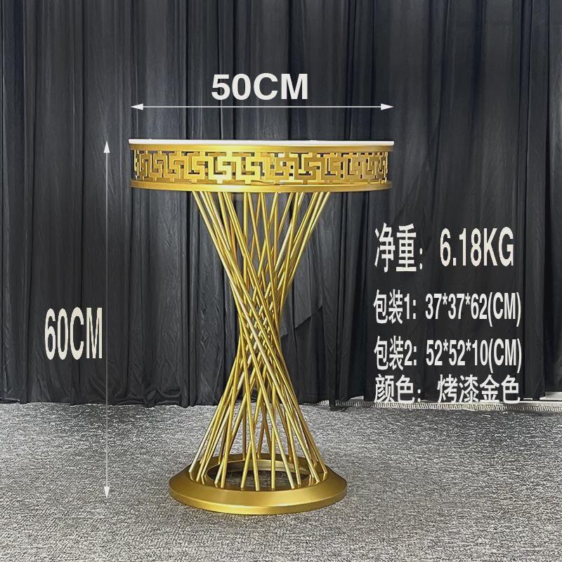 新款电镀金色烛台婚礼酒店派对宴会厅甜品台家居花架装饰摆件