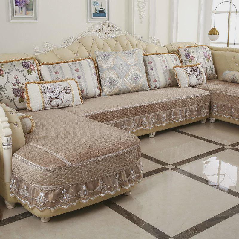 mp0欧式沙发套罩u型全包四季通用现做奢华坐垫套高挡防滑沙发垫